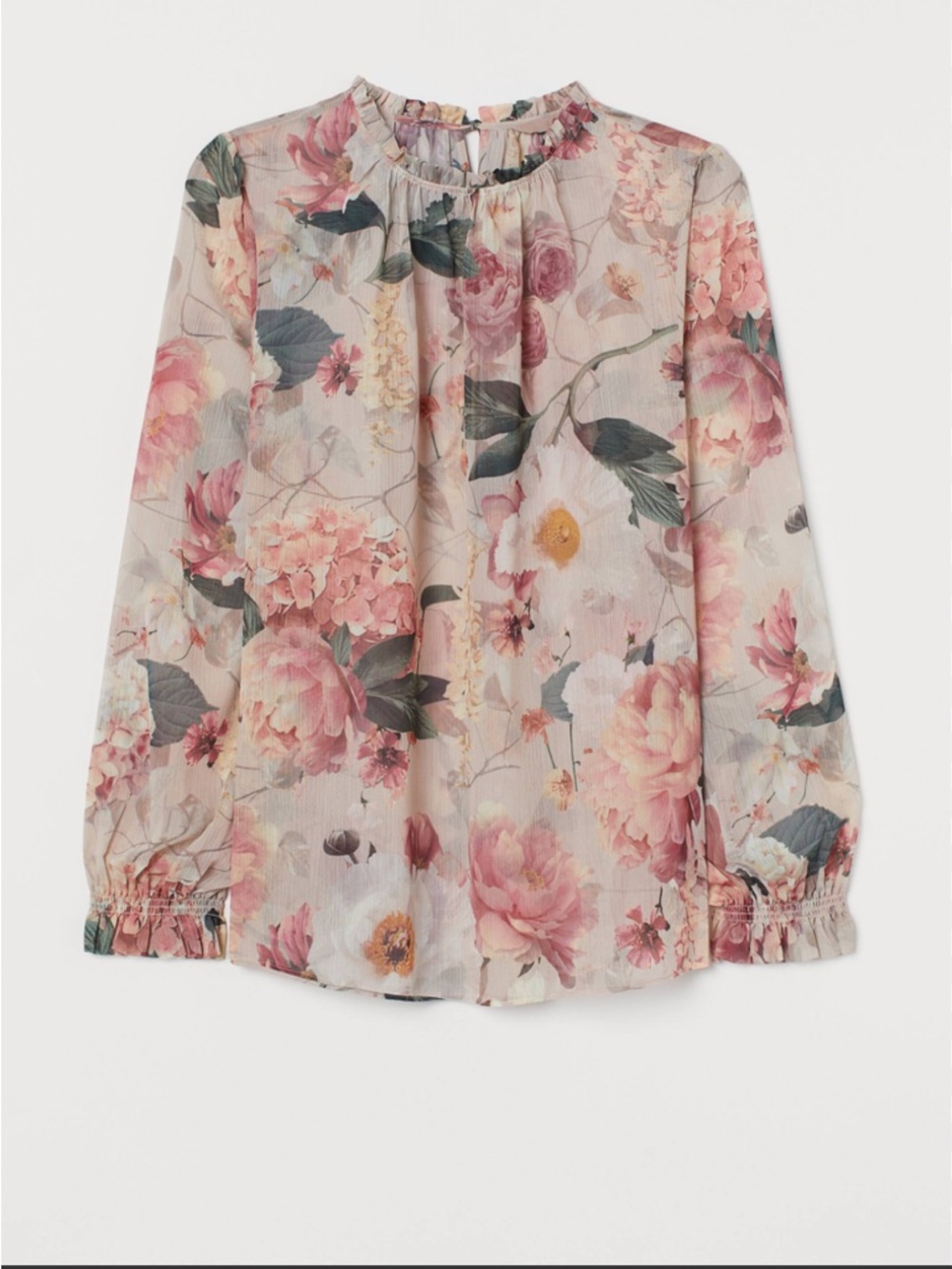 H & M Women’s Floral Top of Soft Sheer Material; Size Small